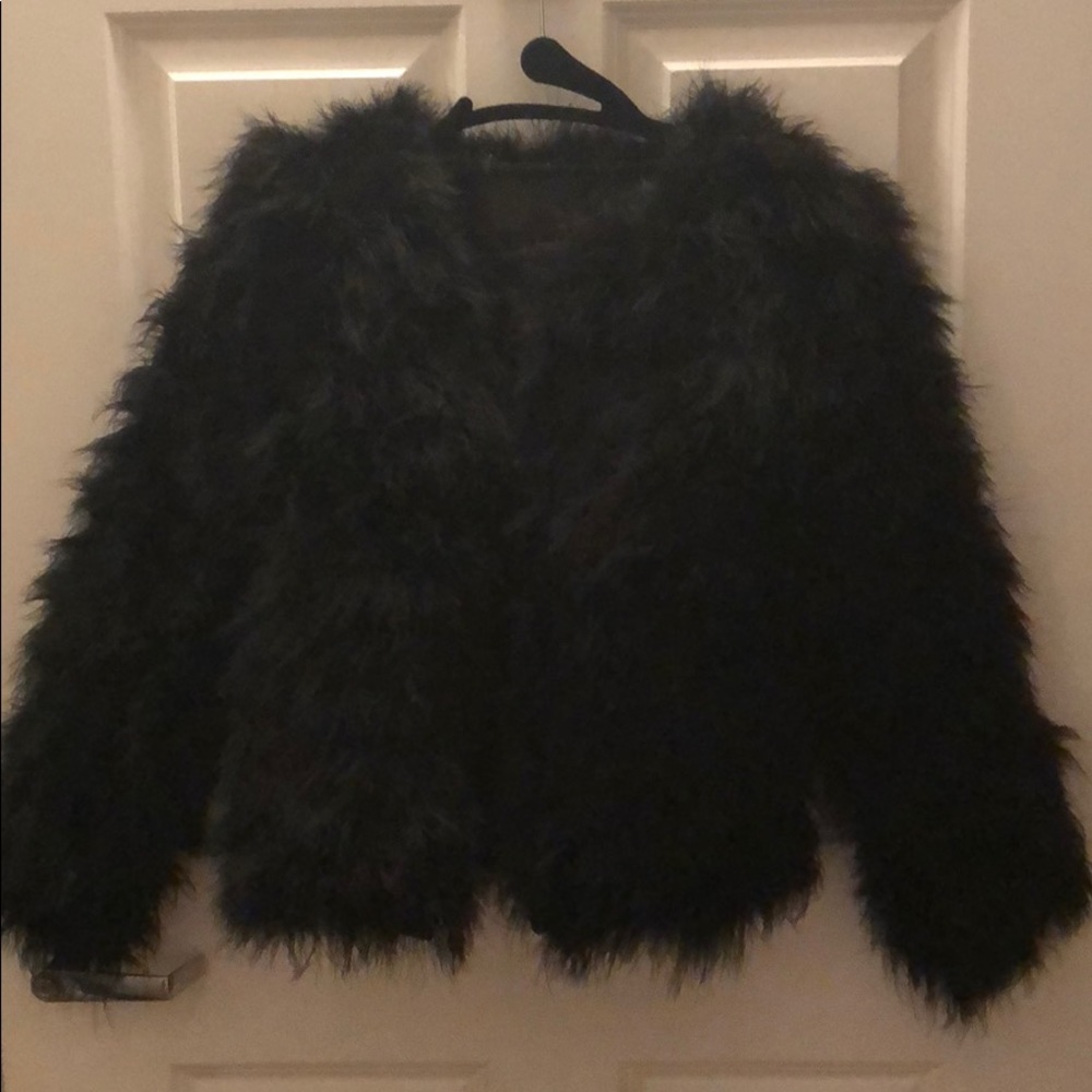 Black Faux Fur Coat